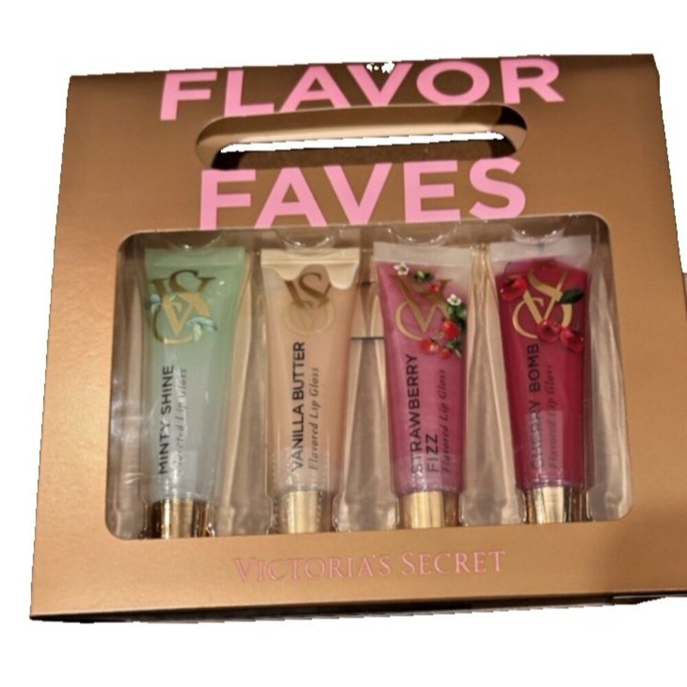 Victoria's Secret Flavor Faves Flavored Shine Lip Gloss Set 4x 0.46 oz Travel